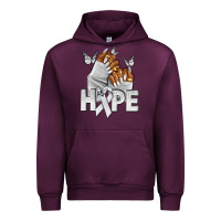 Mauve Wine hope white ribbon lung cancer nails Urban Hoodie - NancyCooperArtShop