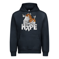 Navy hope white ribbon lung cancer nails Urban Hoodie - NancyCooperArtShop