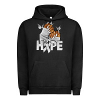 Pigment Black hope white ribbon lung cancer nails Urban Hoodie - NancyCooperArtShop
