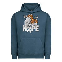 Pigment Midnight Navy hope white ribbon lung cancer nails Urban Hoodie - NancyCooperArtShop