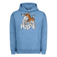 Pigment Pebble Blue hope white ribbon lung cancer nails Urban Hoodie - NancyCooperArtShop