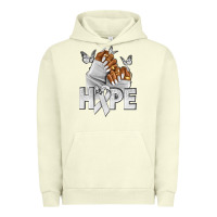 Pigment Pistachio hope white ribbon lung cancer nails Urban Hoodie - NancyCooperArtShop