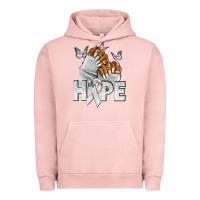 Pigment Salmon hope white ribbon lung cancer nails Urban Hoodie - NancyCooperArtShop
