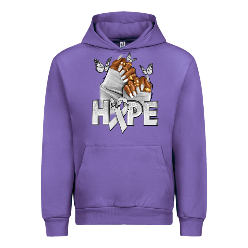 Hope White Ribbon Lung Cancer Nails Urban Hoodie by NancyCooperArtShop | Teevron