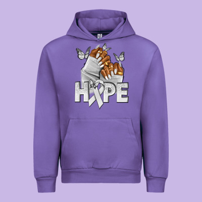 Hope White Ribbon Lung Cancer Nails Urban Hoodie Designed By Nancycooperartshop