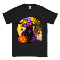 Black black witch cat coffin and moon Classic Tee - BundleAndBundleShop