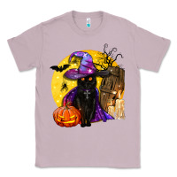 Lilac black witch cat coffin and moon Classic Tee - BundleAndBundleShop