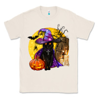 Natural black witch cat coffin and moon Classic Tee - BundleAndBundleShop