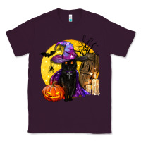 Plum black witch cat coffin and moon Classic Tee - BundleAndBundleShop