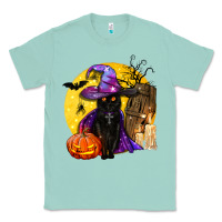 Seafoam black witch cat coffin and moon Classic Tee - BundleAndBundleShop
