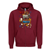 Burgundy red white moo farm animals 4th of july Zipper Hoodie - LillyAllenDesigns
