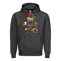 Charcoal Heather red white moo farm animals 4th of july Zipper Hoodie - LillyAllenDesigns