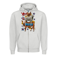 Dove Grey red white moo farm animals 4th of july Zipper Hoodie - LillyAllenDesigns