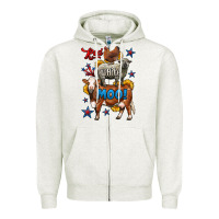 Oatmeal Heather red white moo farm animals 4th of july Zipper Hoodie - LillyAllenDesigns