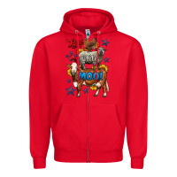 Red red white moo farm animals 4th of july Zipper Hoodie - LillyAllenDesigns