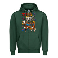 Sports Green red white moo farm animals 4th of july Zipper Hoodie - LillyAllenDesigns