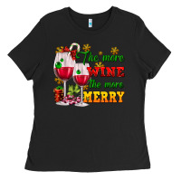 Black The more wine the more merry Ladies Tee - AdoDesignShop