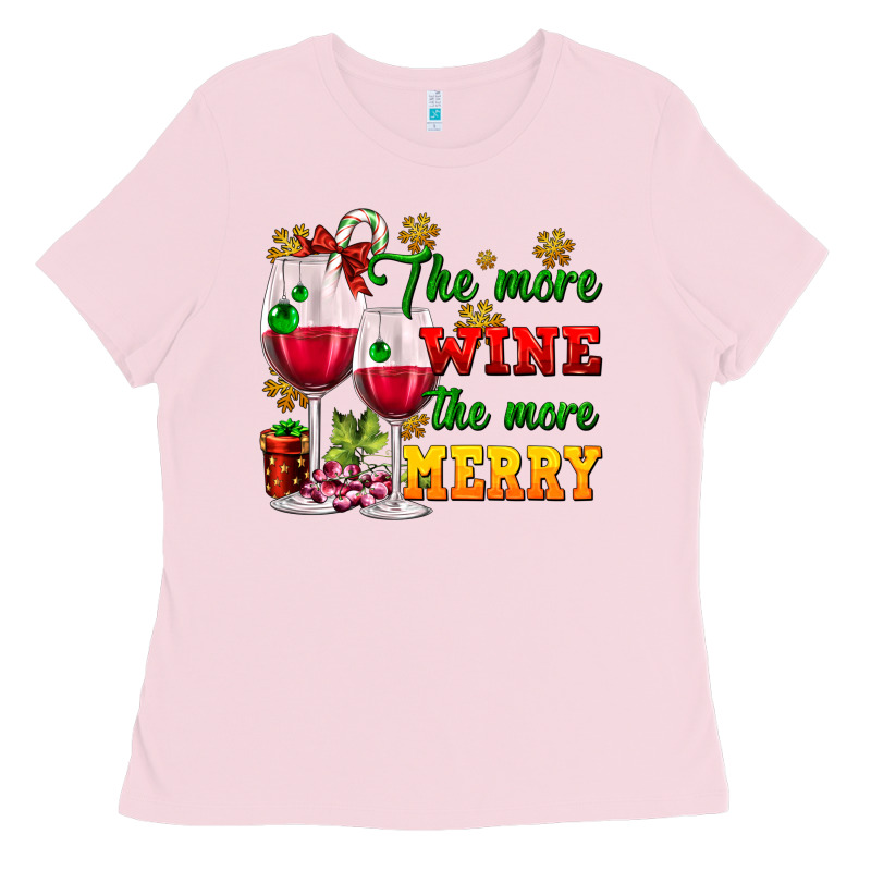 The More Wine The More Merry Ladies Tee by AdoDesignShop | Teevron