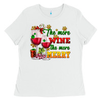 White The more wine the more merry Ladies Tee - AdoDesignShop