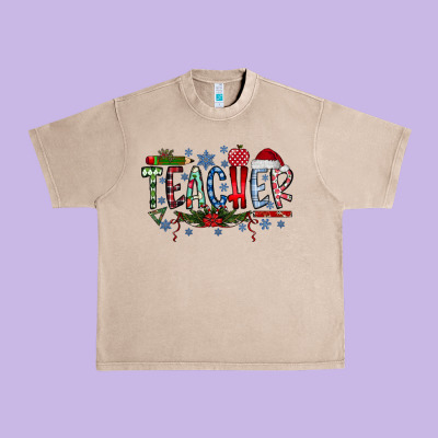 Teacher Christmas Urban Heavy Tee Designed By Racoondesign