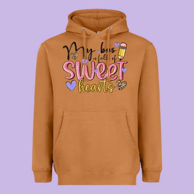My Bus Full Of Sweet Hearts Heavyweight Hoodie Designed By Maliassmallbusiness