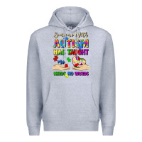 Heather Grey someone with autism has taught me love needs no wo Premium Hoodie - Artiststas