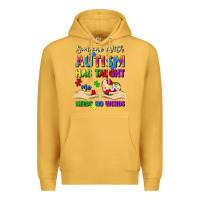 Mustard someone with autism has taught me love needs no wo Premium Hoodie - Artiststas