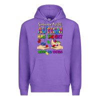Purple someone with autism has taught me love needs no wo Premium Hoodie - Artiststas