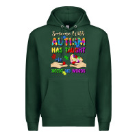 Sports Green someone with autism has taught me love needs no wo Premium Hoodie - Artiststas