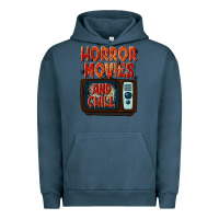 Pigment Midnight Navy Horror Movies and Chill Urban Hoodie - texasbilliewilder