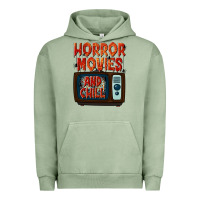 Pigment Oil Green Horror Movies and Chill Urban Hoodie - texasbilliewilder