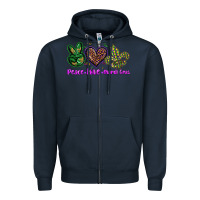 Navy peace love mardi gras Zipper Hoodie - BarkalooDesign
