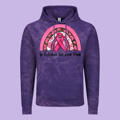 In October We Wear Pink Vintage Hoodie Designed By Ranaportraitstore