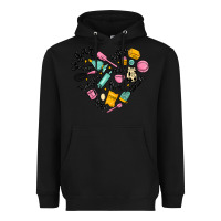 Black vanilla eggs sugar cocoa and kitchen heart Heavyweight Hoodie - MaliasSmallBusiness