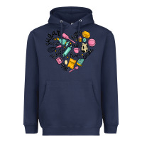 Navy vanilla eggs sugar cocoa and kitchen heart Heavyweight Hoodie - MaliasSmallBusiness