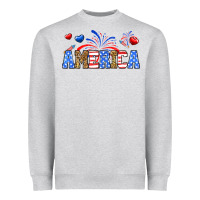 Heather Grey Western America Heavyweight Sweatshirt - Neo Western