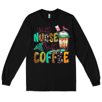 Black half nurse half coffee Long Sleeve Tee - Jasminsmagicworld