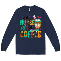 Navy half nurse half coffee Long Sleeve Tee - Jasminsmagicworld