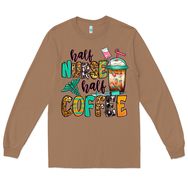 Half Nurse Half Coffee Long Sleeve Tee by Jasminsmagicworld | Teevron