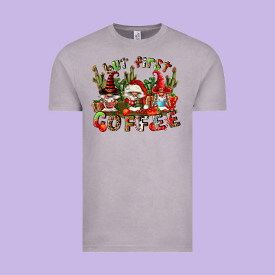 But First Coffee Vintage Tee Designed By Fadigitalartstudio