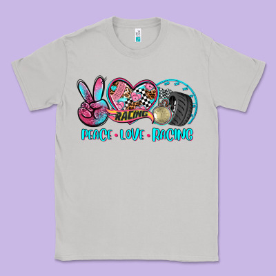 Peace Love Racing Classic Tee Designed By Adodesignshop