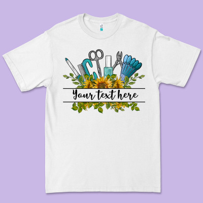 Customize Nail Tools With Sunflower Preview Premium Tee Designed By Barkaloodesign