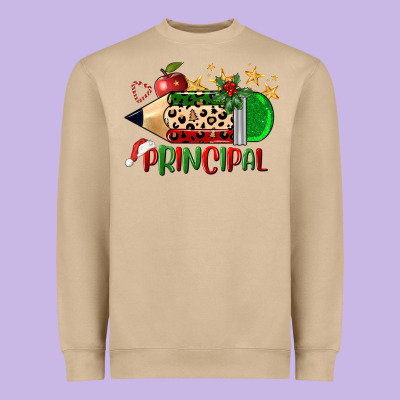 Christmas Principal Pencil Heavyweight Sweatshirt Designed By Fadigitalartstudio