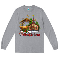 Heather Grey the church  chrıst is born Long Sleeve Tee - AdoDesignShop