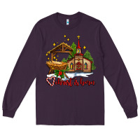 Plum the church  chrıst is born Long Sleeve Tee - AdoDesignShop