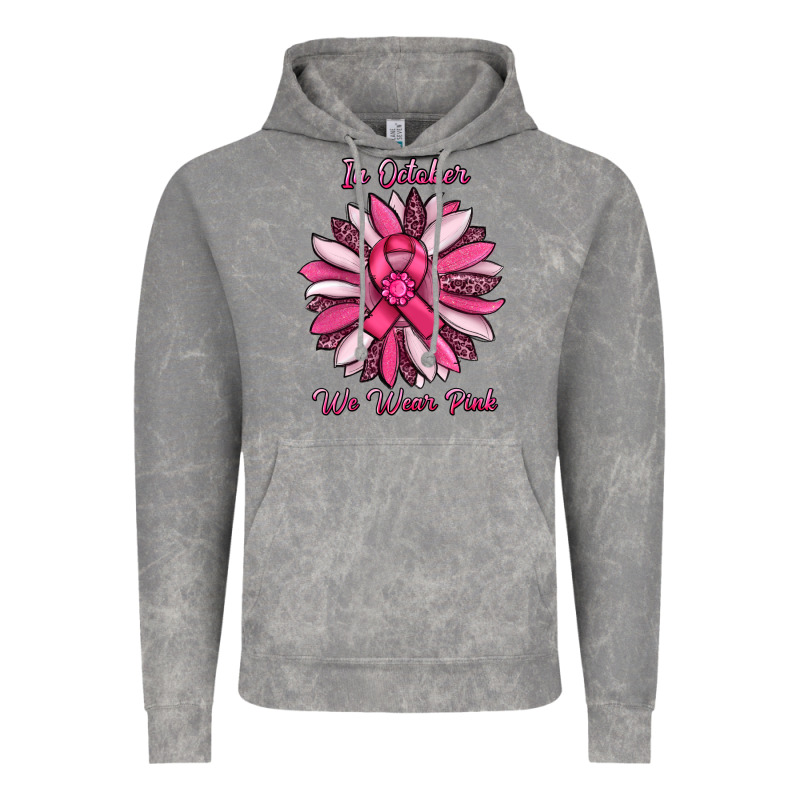In October We Wear Pink Sunflower Vintage Hoodie by RanaPortraitStore | Teevron