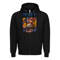 Black let's get lit 4th of july cow Zipper Hoodie - LillyAllenDesigns