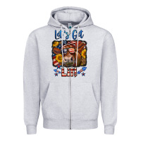 Heather Grey let's get lit 4th of july cow Zipper Hoodie - LillyAllenDesigns