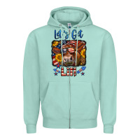 Seafoam let's get lit 4th of july cow Zipper Hoodie - LillyAllenDesigns