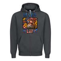 Smoke let's get lit 4th of july cow Zipper Hoodie - LillyAllenDesigns